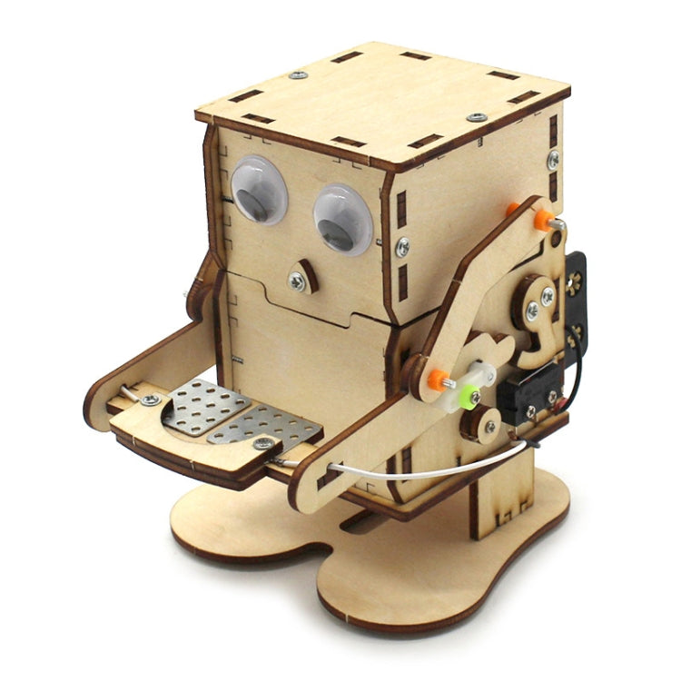 Kids DIY Science Toy Educational Scientific Experiment Kit Wood Craft, Robot Eating Coins