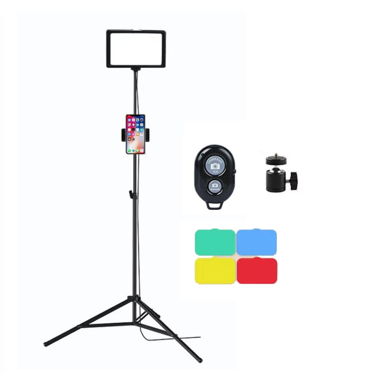 8 Inch 3200-5500K Three-color Temperature Photography Flat-panel Live Fill Light, Spec: — 0.5m Bracket +Bluetooth RC