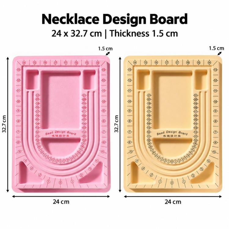 DIY Bracelet Necklace Design Tray Jewelry-Making Tool — Yellow