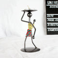 Retro Wrought Iron Man-shaped Candlestick Ornament Restaurant Table Decoration Props