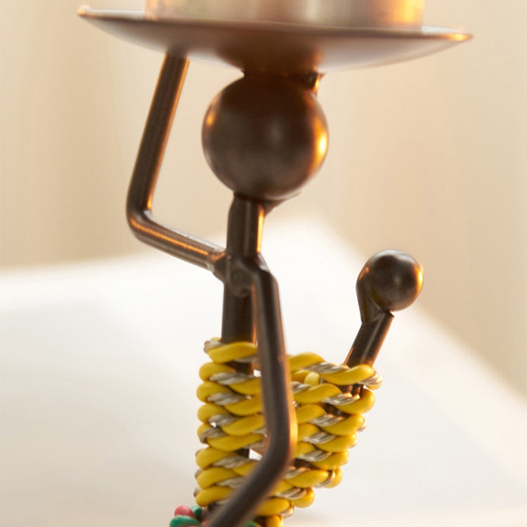 Retro Wrought Iron Man-shaped Candlestick Ornament Restaurant Table Decoration Props — view 6
