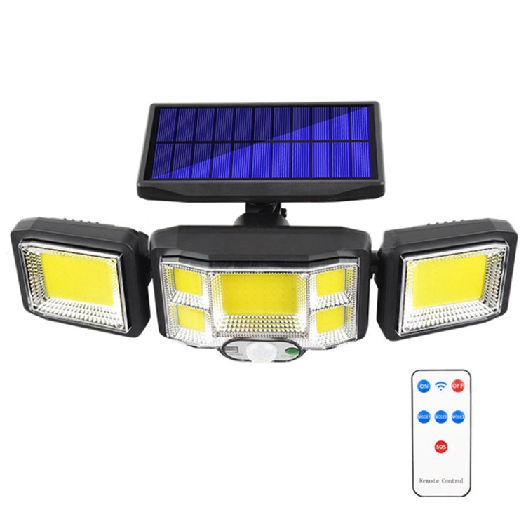 Remote Control Solar Wall Light LED Triple Rotation Sensor Flood Light — 192COB Integrated