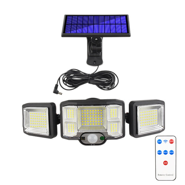 Remote Control Solar Wall Light LED Triple Rotation Sensor Flood Light — 192LED Split