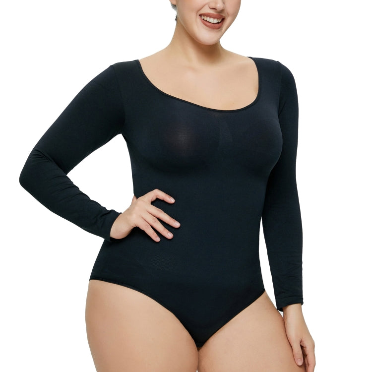 Spring Autumn Women Long-Sleeve O-neck Bodysuit Skinny Elastic Jumpsuits