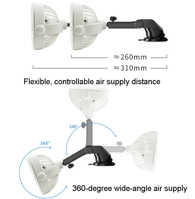 Car Suction Cup Fan Desktop Dormitory Office Kitchen Fan