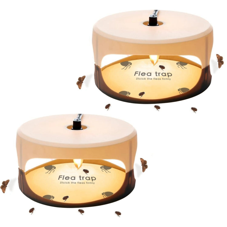SK111 Pet Household Flea Lamp Flea Sticky Trapper Flea Capture Device — 2pcs UK Plug