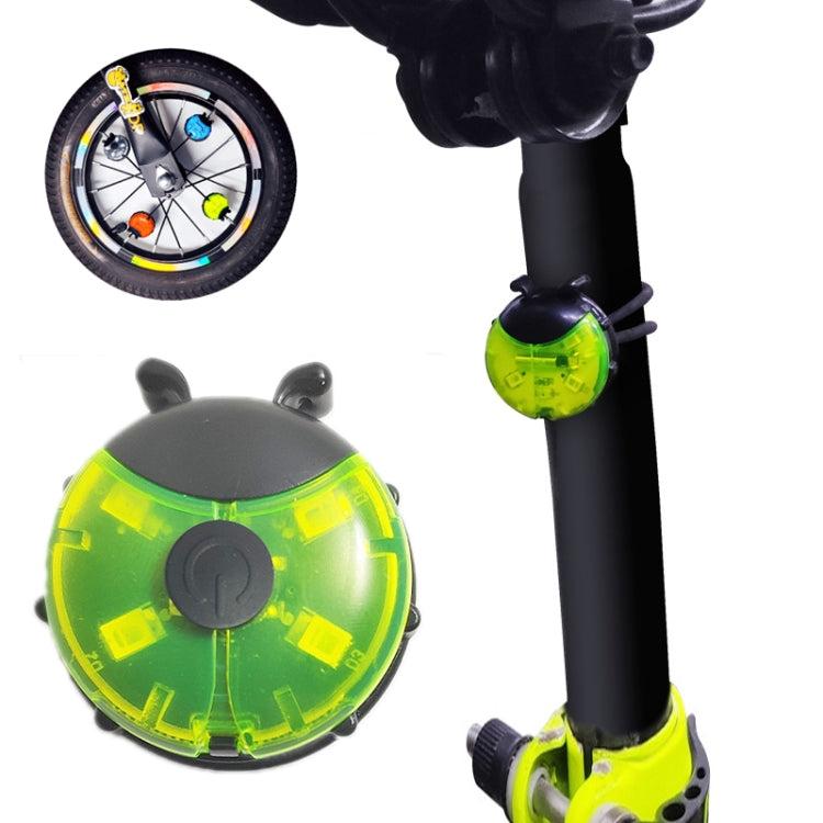 Ladybug Wheel Light Children Balance Bike Bicycle Hub Light — Manual Green