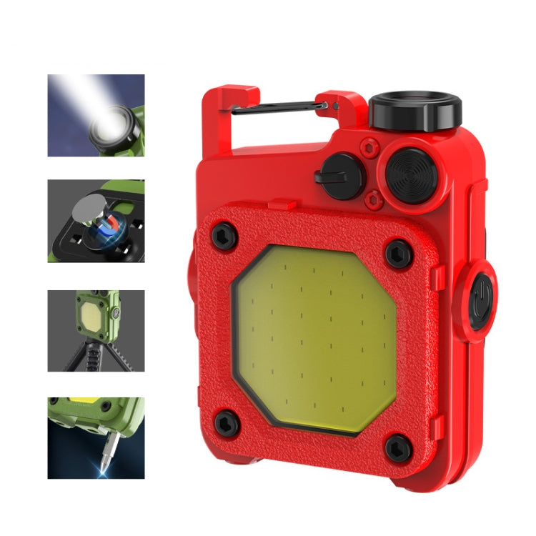 Mini Keychain COB Flashlight USB Rechargeable Magnetic Work Light For Outdoor Camping — Green