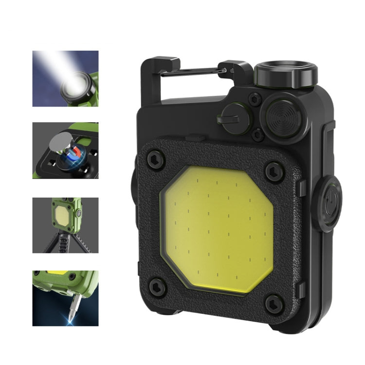 Mini Keychain COB Flashlight USB Rechargeable Magnetic Work Light For Outdoor Camping — Red