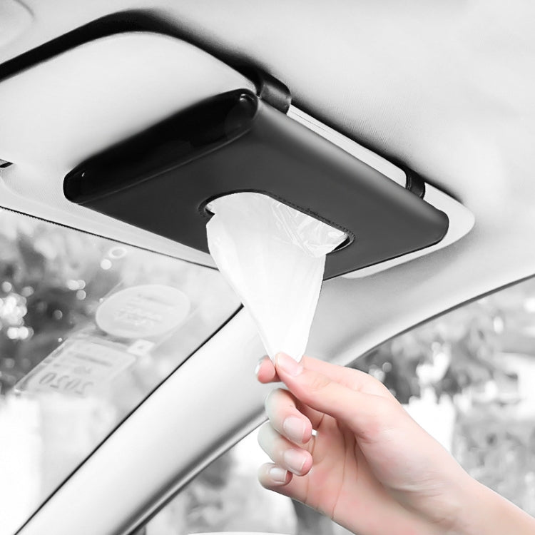 Car Sun Visor Tissue Holder Leather Hanging Storage Box