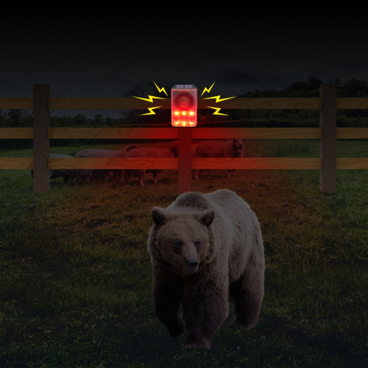 N911N Solar Alarm Infrared Sensor Sound And Light Blast Warning Light Animal Repeller