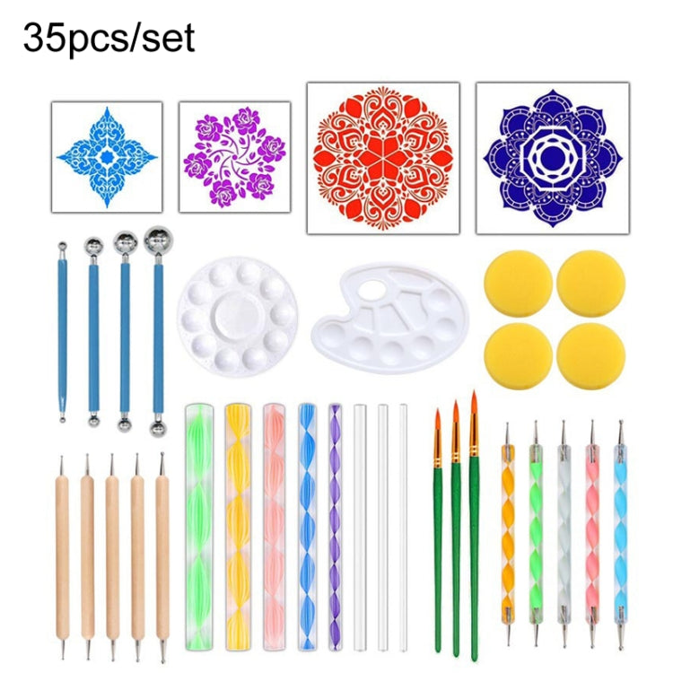 Dot Painting Mandala Pottery Decoration DIY Spiral Wand Tool Set — 35pcs/set