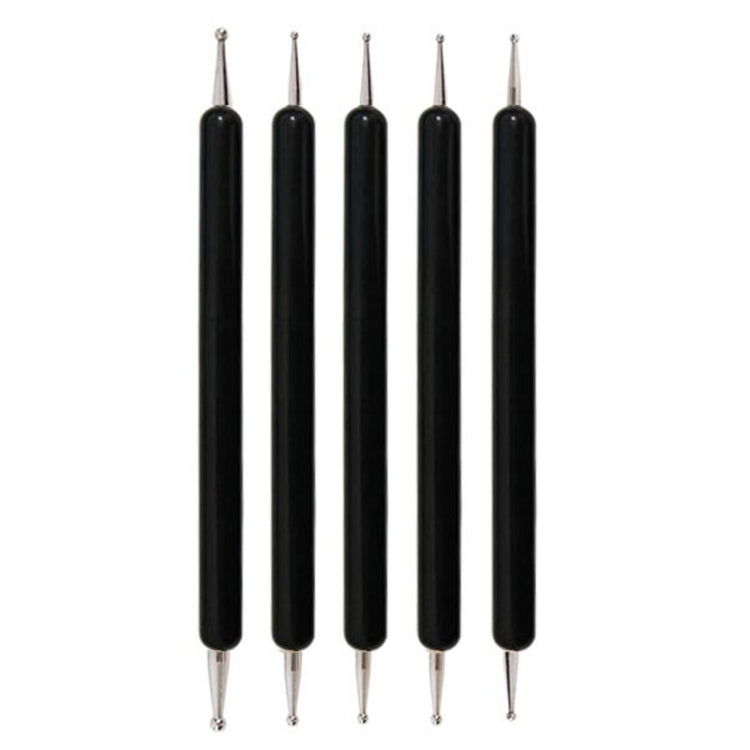 5pcs/set Pottery Tool Indentation Pen Manicure Point Drill Pen — Pink