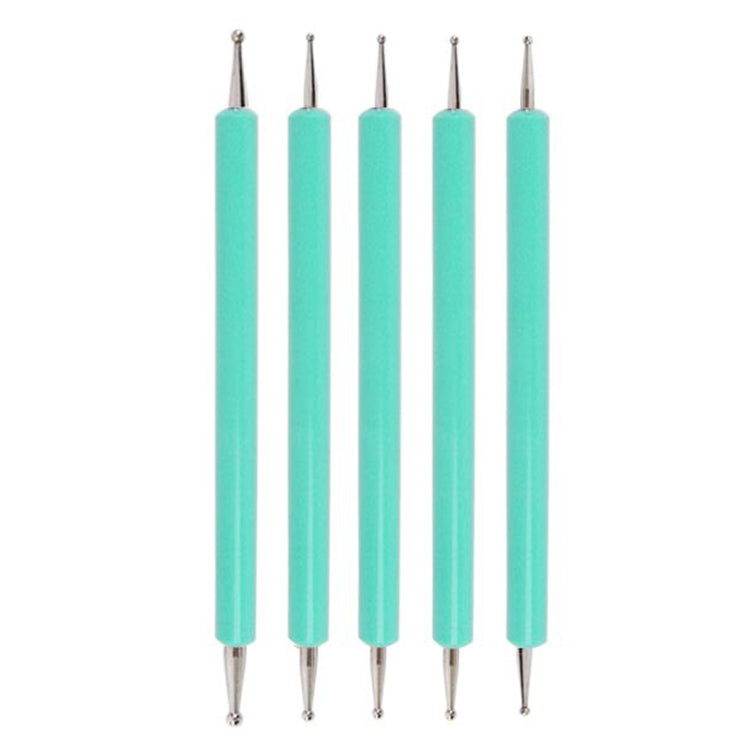 5pcs/set Pottery Tool Indentation Pen Manicure Point Drill Pen — White