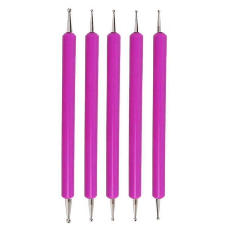 5pcs/set Pottery Tool Indentation Pen Manicure Point Drill Pen — Blue