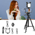 KIT-15LM Tripod Fill Light With Microphone Vlogging Kit For Live Phone Recording