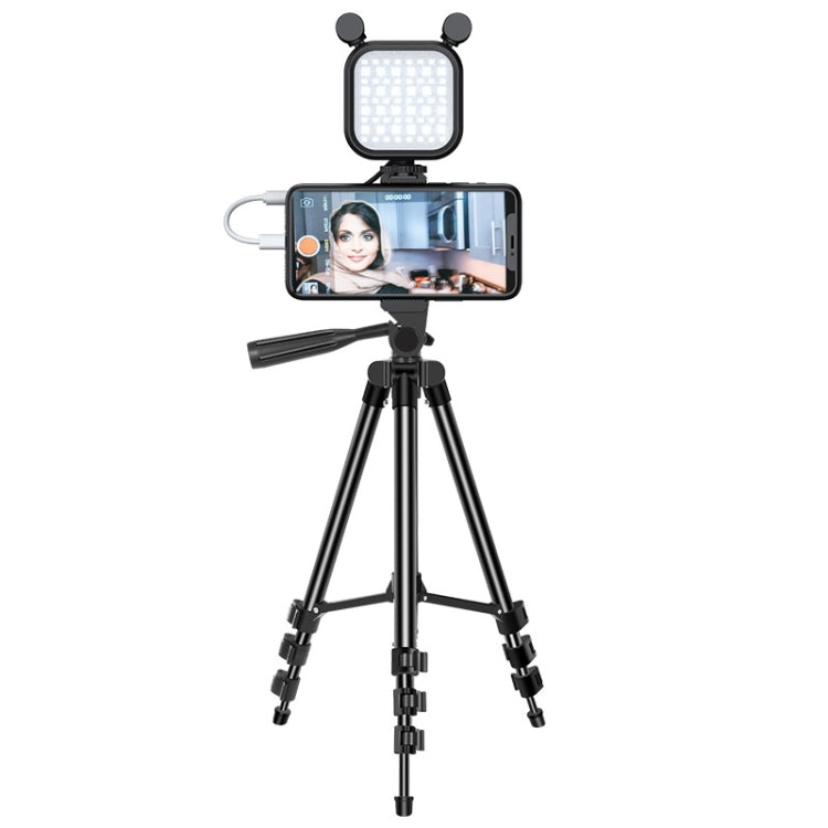 KIT-15LM Tripod Fill Light With Microphone Vlogging Kit For Live Phone Recording — V13 Tripod Set