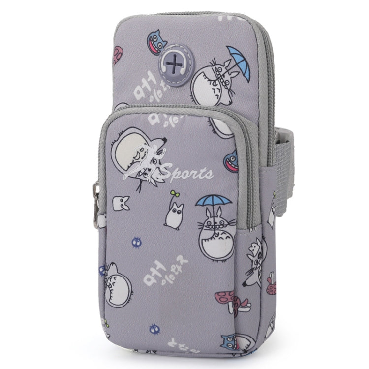 B095 Sports Mobile Phone Cartoon Arm Bag Wrist Fitness Bag — Small Gray Elephant