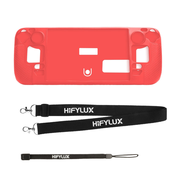 For Steam Deck Hifylux ST-PF14 Game Console Silicone Case Anti-scratch Non-slip Handheld Case Lanyard — Silicone Case Blue