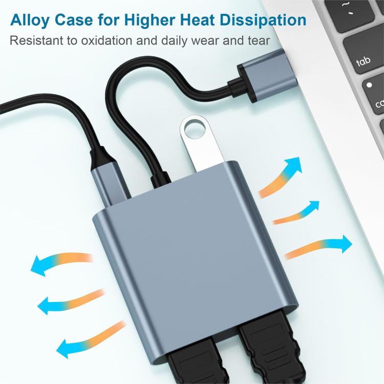 USB, USB-C / Type-C High Definition Converter 4K USB Same Screen Extender, USB 3.0 To Dual HDMI
