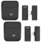Wireless Lavalier Noise Canceling Microphone with Charging Case — S11 Single Microphone Black 8 Pin Interface
