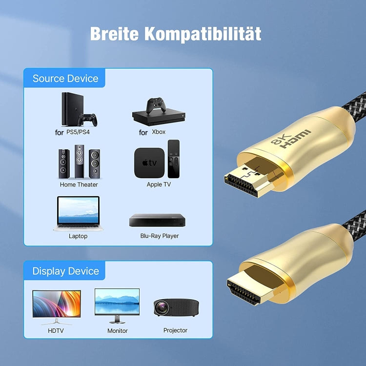 HDMI 2.1 Version 8K 60Hz For PS4 Cable Projector Notebook Set-Top Box Cable, HD803 1m, HD803 1.5m, HD803 3m, HD803 5m, HD803 10m, HD803 15m