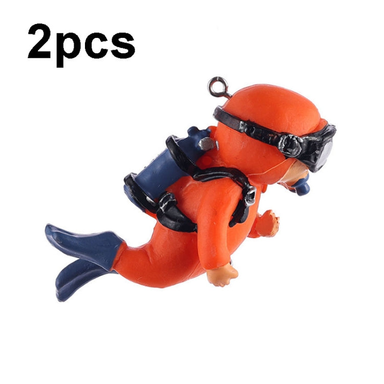 2pcs Fish Tank Diver Aquarium Ornaments Aquascape Decorations — Regular Blue