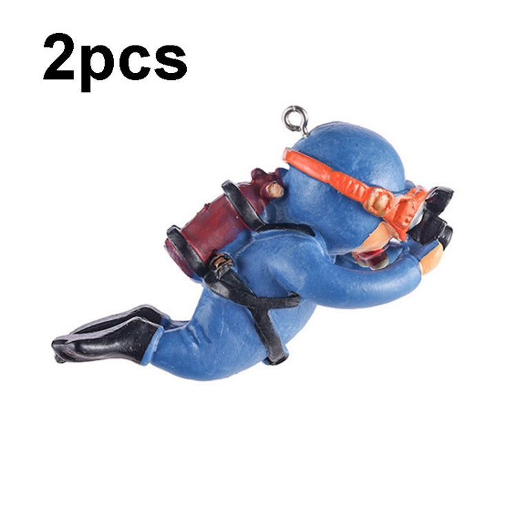 2pcs Fish Tank Diver Aquarium Ornaments Aquascape Decorations — Regular Green