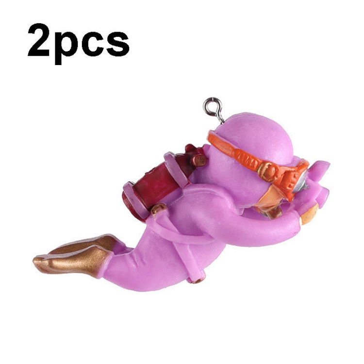 2pcs Fish Tank Diver Aquarium Ornaments Aquascape Decorations — With Camera Black