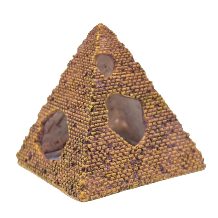 Fish Tank Aquascape Hiding House Resin Pyramid Shrimp House Hiding Cave — 10x11cm Medium