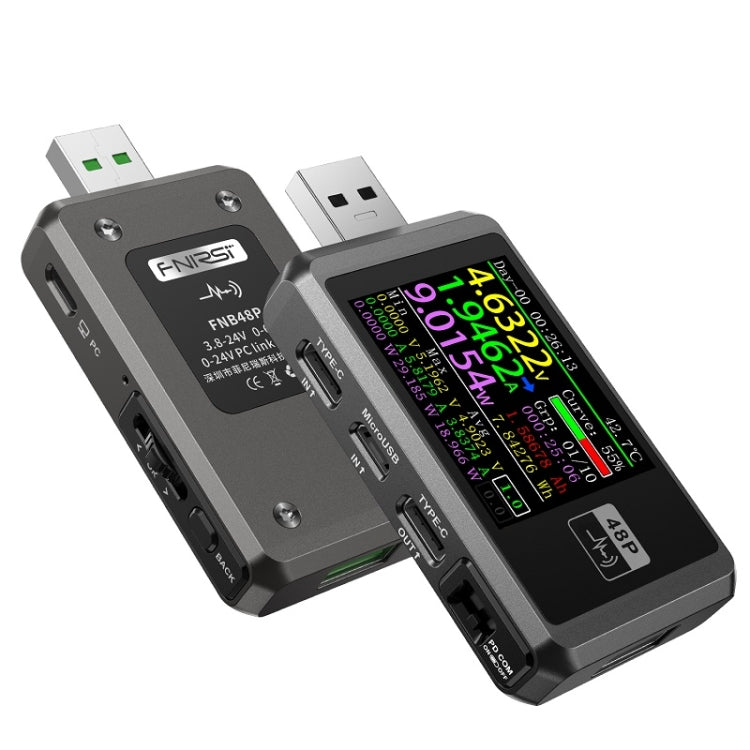 FNIRSI FNB48P USB Mobile Phone DC Power Charger Detector, Color: — Bluetooth Blue