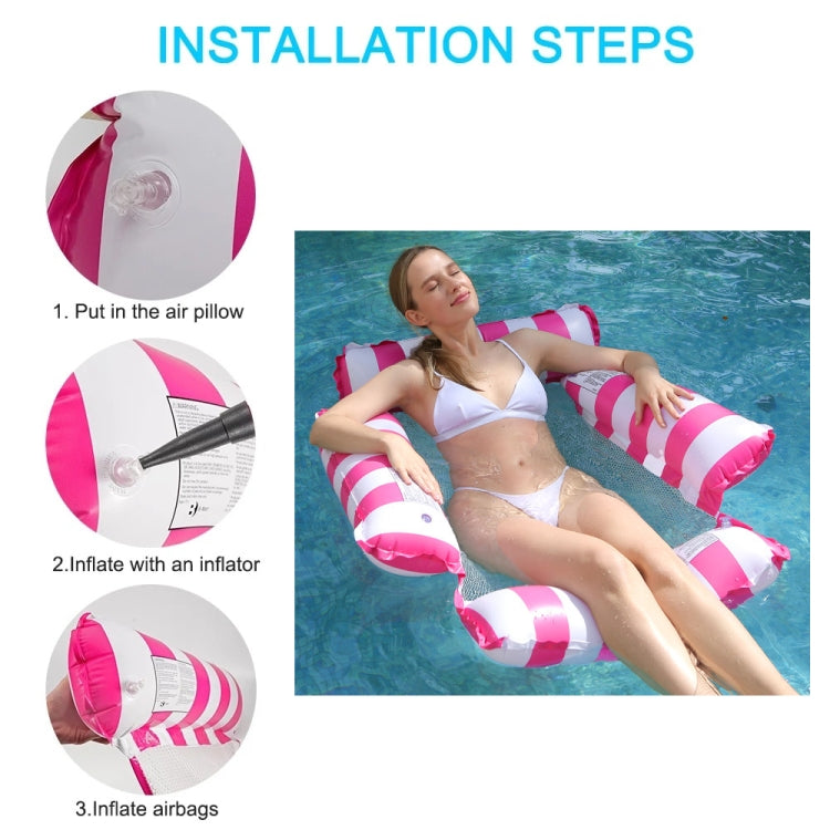 4-tube PVC Inflatable Foldable Floating Row Summer Swimming Pool Water Hammock