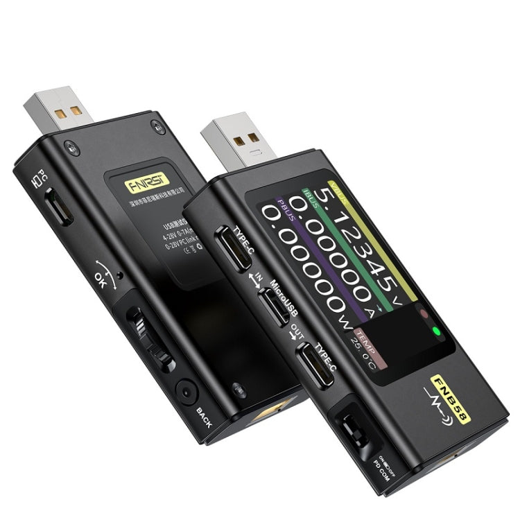 FNIRSI FNB58 USB Voltage Ammeter TYPE-C Fast Charge Power Tester — Bluetooth