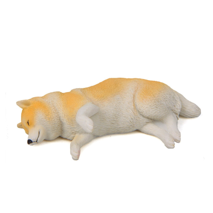 Cute Kawaii Sleeping Pet Figurine Collection Decoration Fridge Magnet — Black Side Lying  Shiba  Inu