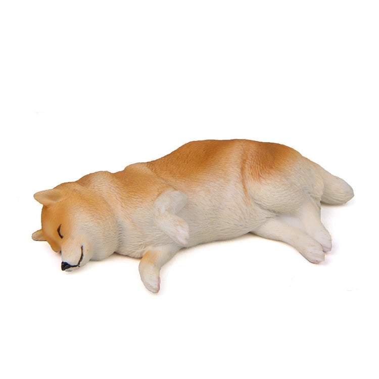Cute Kawaii Sleeping Pet Figurine Collection Decoration Fridge Magnet — Yellow Side Lying  Shiba  Inu