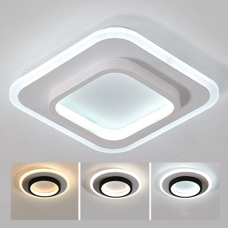 20W 3-color Dimming Aisle Light LED Entrance Corridor Cloakroom Ceiling Light — White Circle
