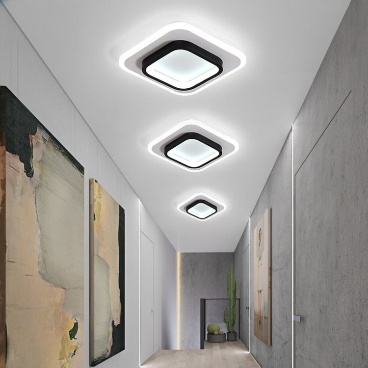 20W 3-color Dimming Aisle Light LED Entrance Corridor Cloakroom Ceiling Light — Black Circular