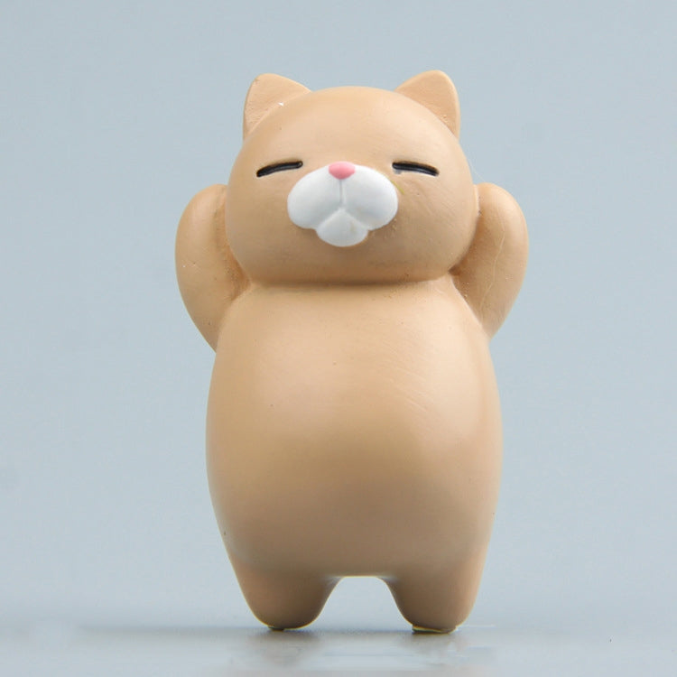 Cartoon Cat Fridge Magnet Resin Ornament Ornament — Brown Cat