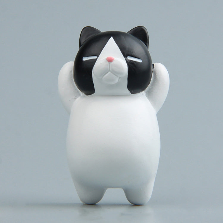Cartoon Cat Fridge Magnet Resin Ornament Ornament — Black and White Cat