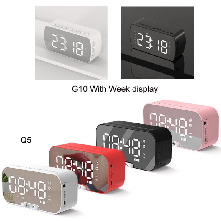 Outdoor Portable Card Bluetooth Speaker Small Clock Radio, G10 Black 1400mAh, G10 White 1400mAh, Q5 White 1400mAh, Q5 Pink 1400mAh, Q5 Red 1400mAh, Q5 Pink 2800mAh