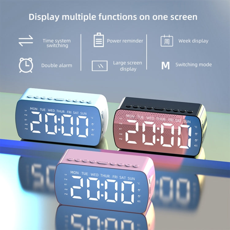 Outdoor Portable Card Bluetooth Speaker Small Clock Radio, G10 Black 1400mAh, G10 White 1400mAh, Q5 White 1400mAh, Q5 Pink 1400mAh, Q5 Red 1400mAh, Q5 Pink 2800mAh