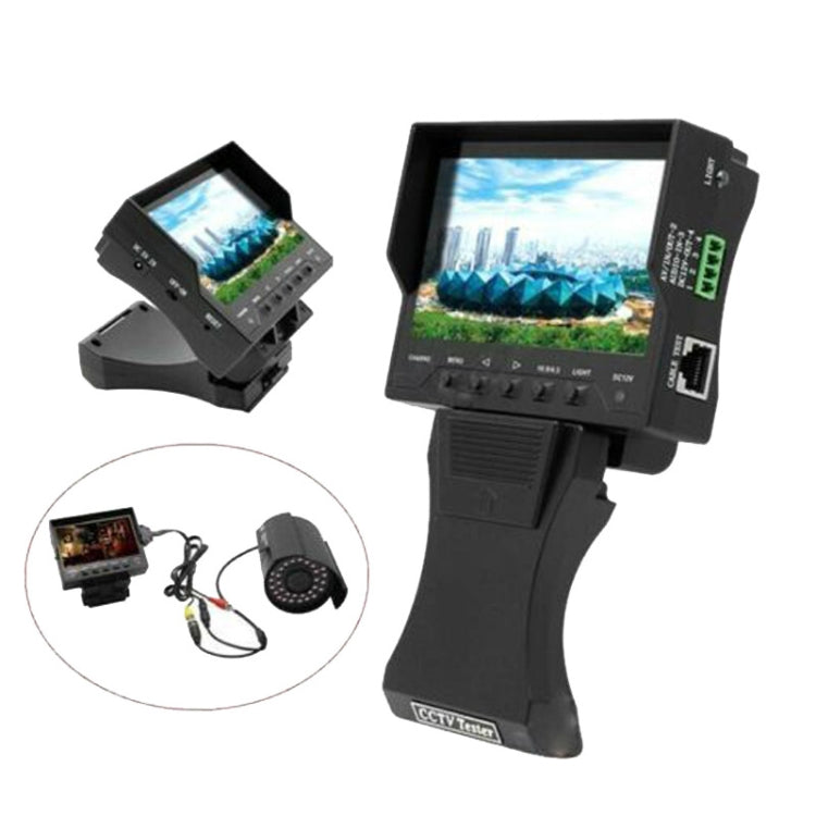 JSK-4300B 4.3 inch Handheld 12V Output Network Cable Monitoring Tester — 4.3 inch (With EU Plug Power Adapter)