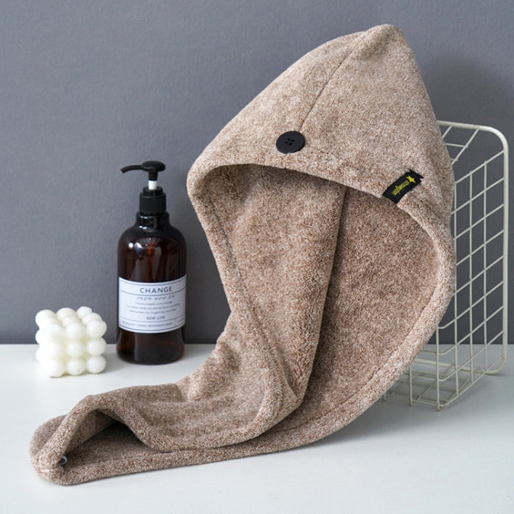Coral Velvet Quick Dry Absorbent Hair Dryer Hat Plus Thicken Shower Cap Hotel Household Wrap Head Towel — Dark Gray