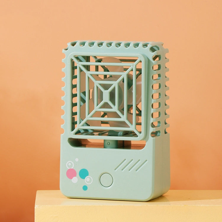820 Mini Desktop USB Charging Fan Handheld Portable Dormitory Square Small Fan — 820 (Coral Pink)