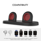 For Apple Watch / Earphone AhaStyle PT116 Universal Plastic Stand Dual Charging Storage Base