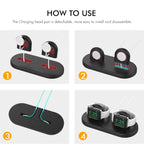 For Apple Watch / Earphone AhaStyle PT116 Universal Plastic Stand Dual Charging Storage Base