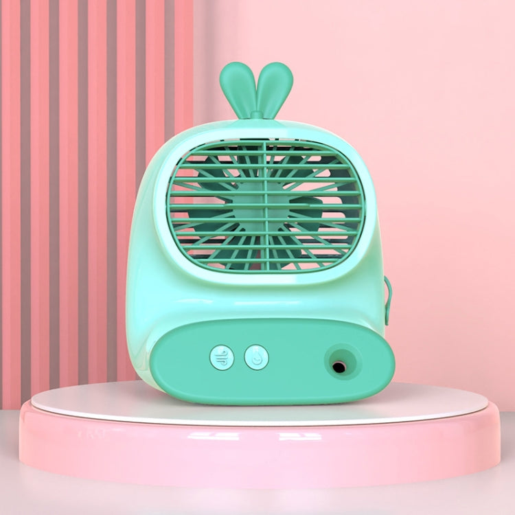 CS1319 Desktop Small Hydrating Spray Cartoon Fan Rechargeable Silent Humidifying Fan — Bunny Pink