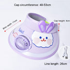 XBG-1053 With Fan Children Sun Hat Cartoon Sunscreen Empty Hat