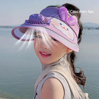 XBG-1053 With Fan Children Sun Hat Cartoon Sunscreen Empty Hat