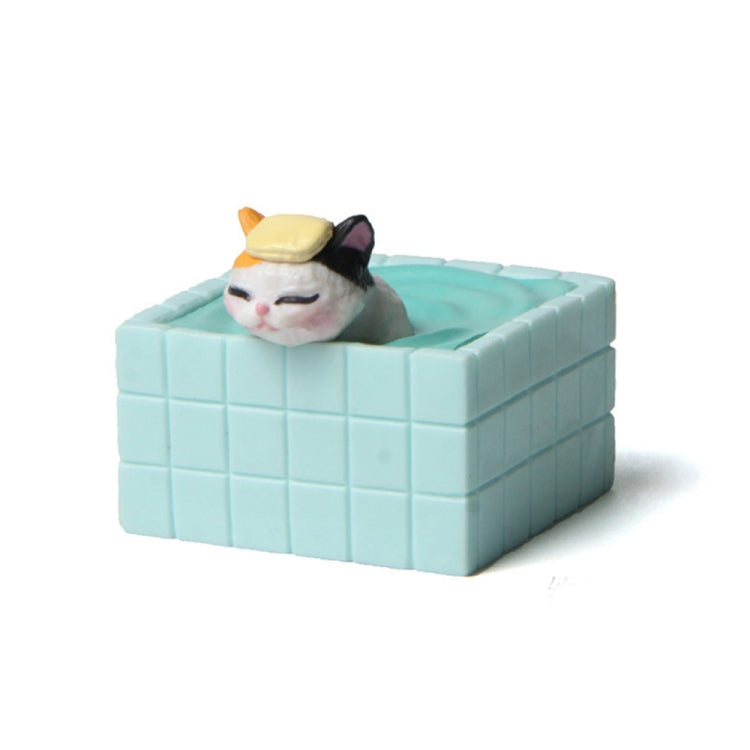 3D Cute Bath Cat Fridge Sticker Hole Board Magnet Resin Decorative Ornament — White Headscarf Cat